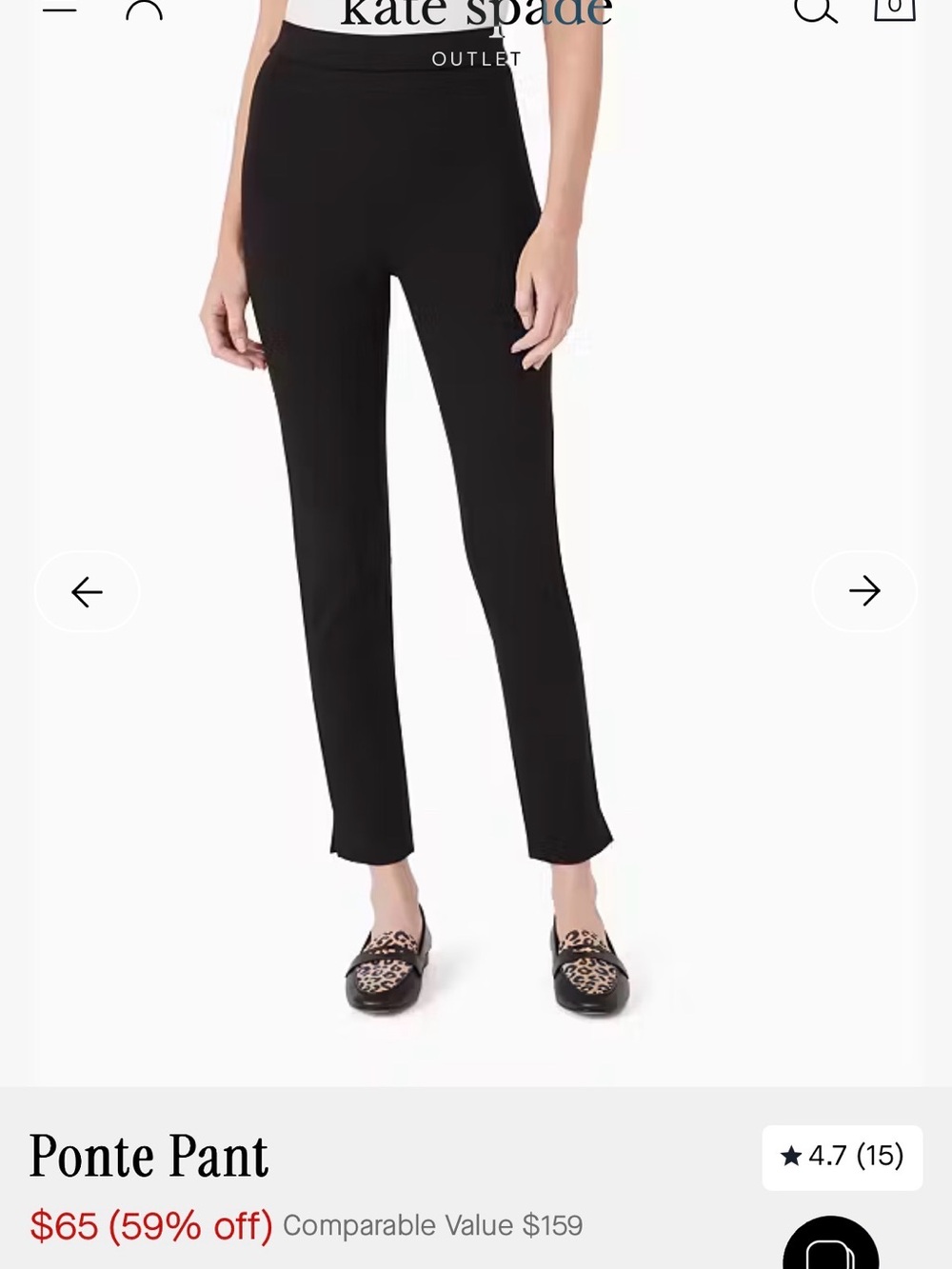 ⭐️FREE SHIPPING⭐️ kate spade Ponte Black Pants